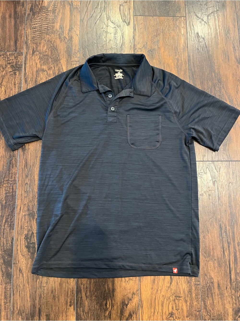 Wrangler Men's Dark Navy Short-Sleeve Polo with Chest Pocket